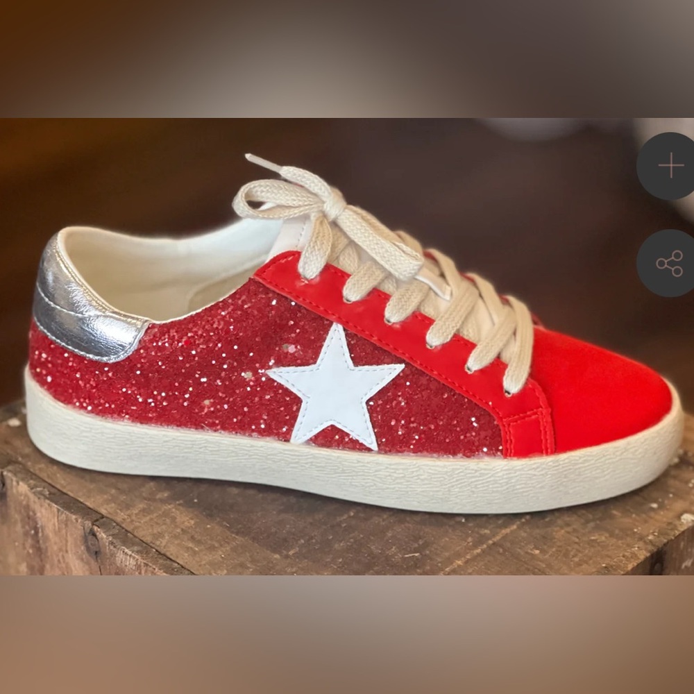 NEW Mi.im Shoes, Sneaker (Skylar), Red Sparkle, Size 9